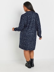 Yours Curve Blue Soft Touch Jumper Dress - Image 3 of 5