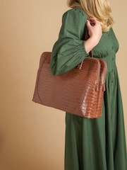 Jones Bootmaker Wynter Croc Leather Shoulder Bag - Image 1 of 4
