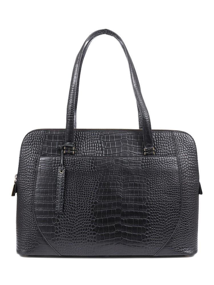 Jones Bootmaker Wynter Croc Leather Shoulder Bag - Image 1 of 2