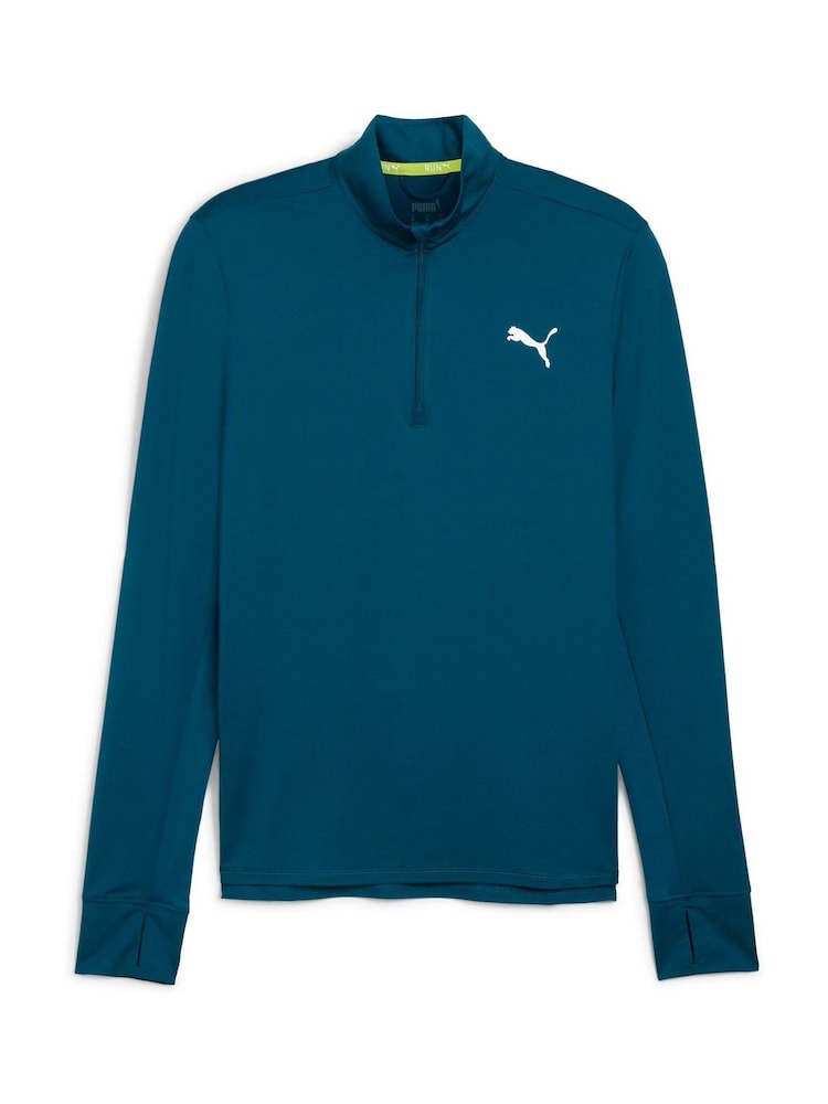 Puma Blue Mens Run Favourite Quarter Zip Running Top - Image 1 of 2
