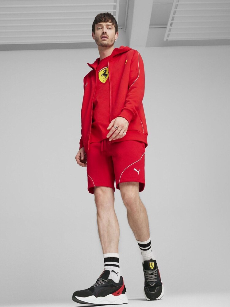 Puma Red Mens Scuderia Ferrari Motorsport Race Hooded Sweat Jacket - Image 2 of 5