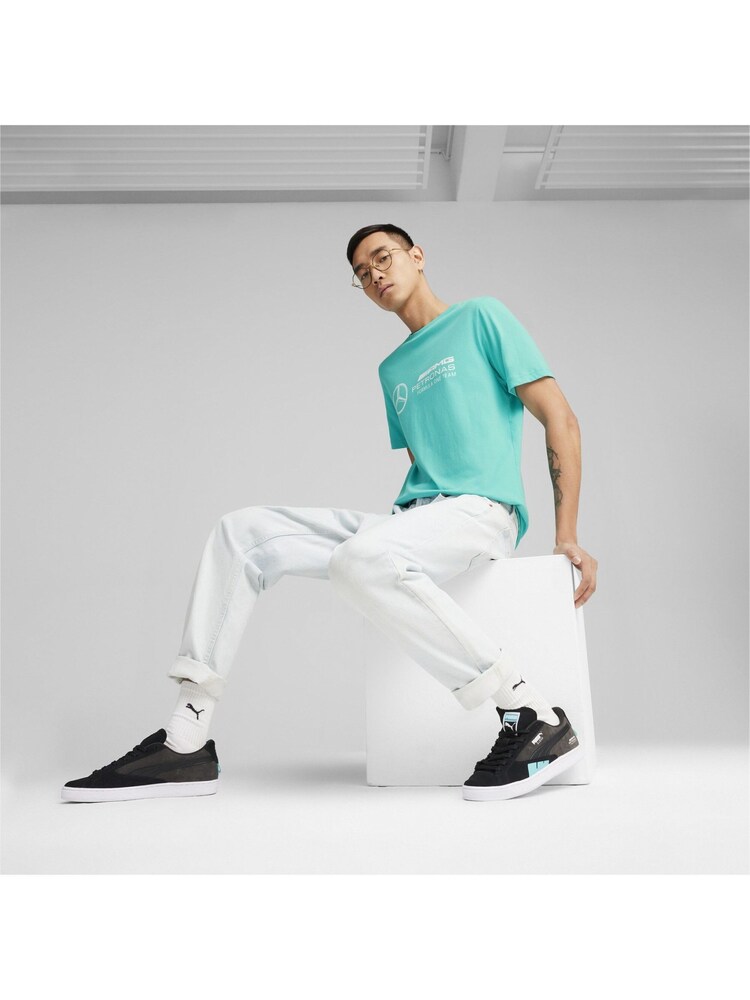Puma Green Mens Mercedes AMG Petronas Motorsport Logo T-Shirt - Image 2 of 4