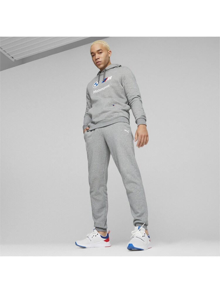 Puma Grey Mens BMW M Motorsport ESS Fleece Trousers - Image 1 of 6 Puma Grey Mens BMW M Motorsport ESS Fleece Trousers - Image 1 of 6
