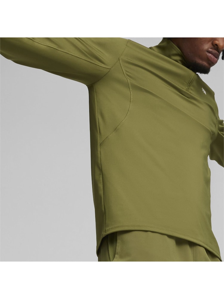 Puma Green FIT Mens Polyspan Quarter Zip Pullover Sweater - Image 2 of 6