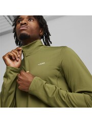 Puma Green FIT Mens Polyspan Quarter Zip Pullover Sweater - Image 3 of 6