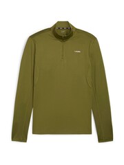 Puma Green FIT Mens Polyspan Quarter Zip Pullover Sweater - Image 5 of 6