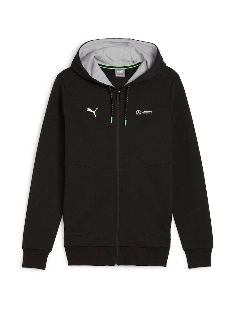 Puma Black Mens Mercedes AMG Petronas Motorsport Hooded Sweat Jacket - Image 1 of 6