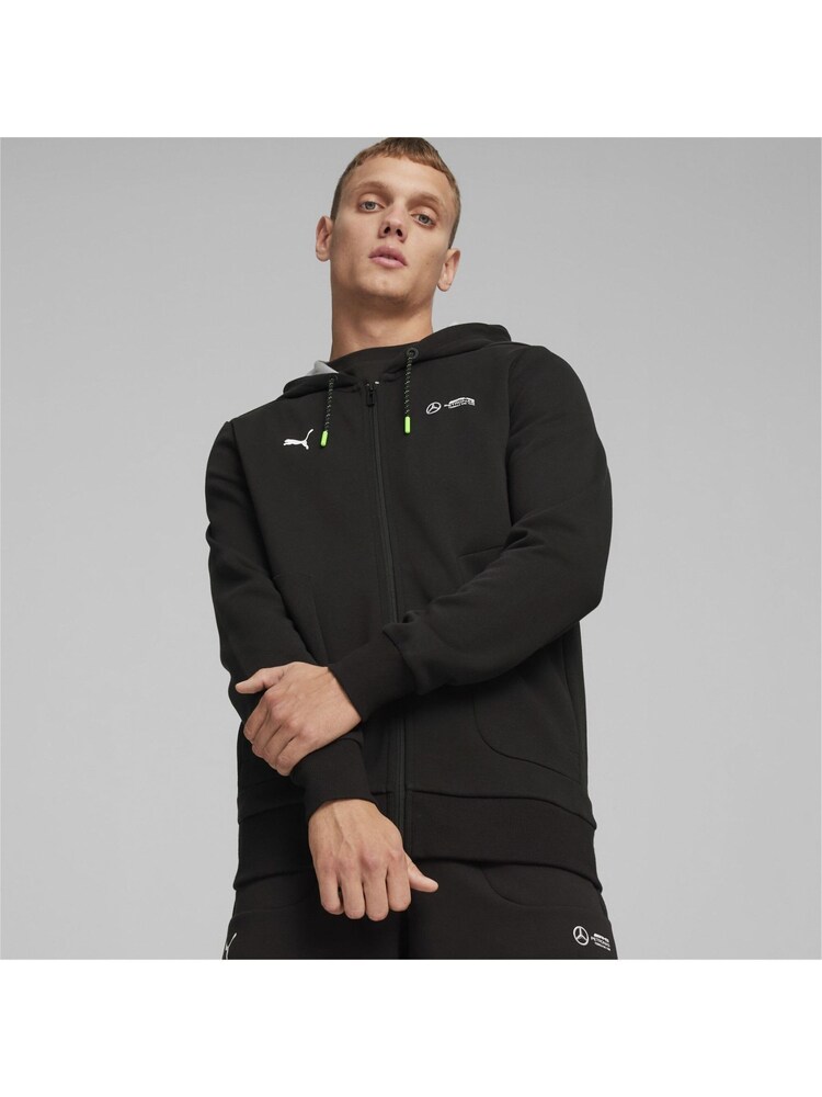 Puma Black Mens Mercedes AMG Petronas Motorsport Hooded Sweat Jacket - Image 6 of 6