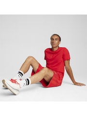 Puma Red Mens Scuderia Ferrari Race Big Shield Motorsport Tonal T-Shirt - Image 3 of 4