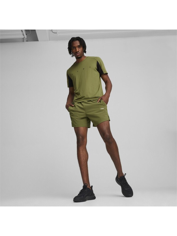 Puma Green Mens 5 Ultrabreathe Stretch Training Shorts - Image 1 of 4 Puma Green Mens 5 Ultrabreathe Stretch Training Shorts - Image 1 of 4