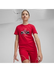 Puma Red Kids Unisex Scuderia Ferrari Race Motorsport Graphic T-Shirt - Image 1 of 6