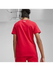 Puma Red Kids Unisex Scuderia Ferrari Race Motorsport Graphic T-Shirt - Image 3 of 6