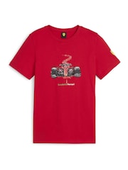 Puma Red Kids Unisex Scuderia Ferrari Race Motorsport Graphic T-Shirt - Image 5 of 6