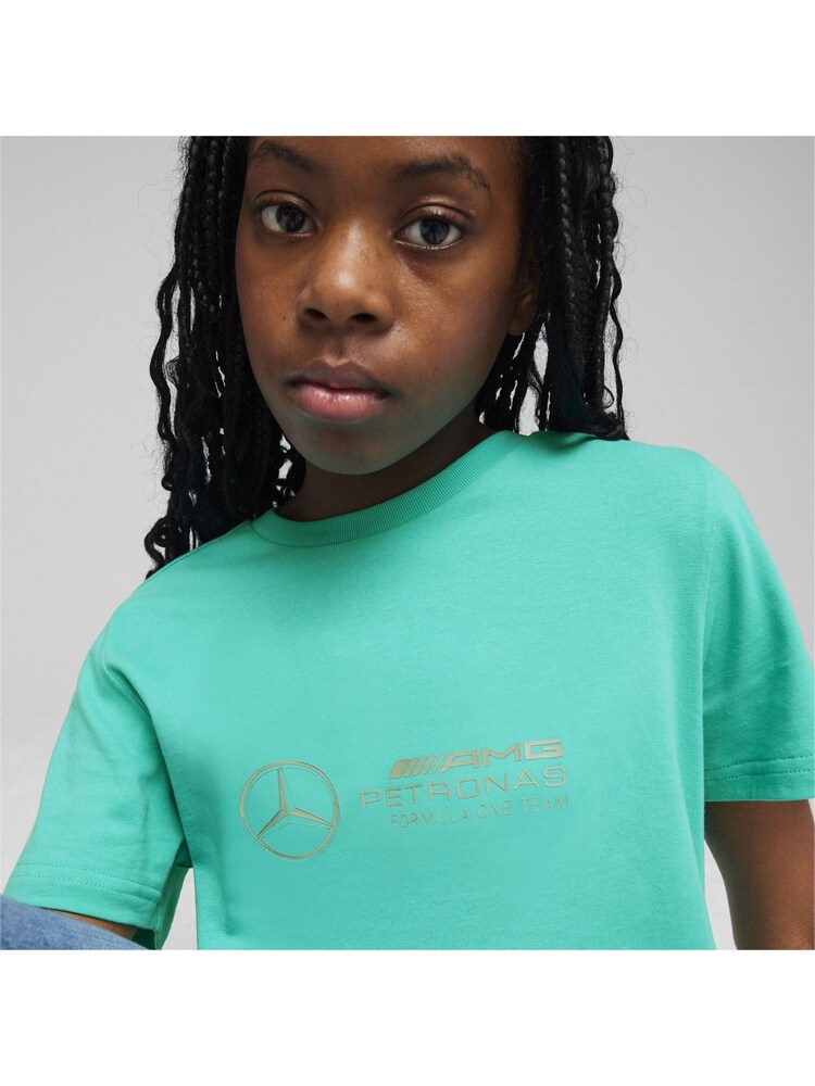 Puma Green Kids Mercedes-AMG Petronas Motorsport Logo Unisex T-Shirt - Image 2 of 6
