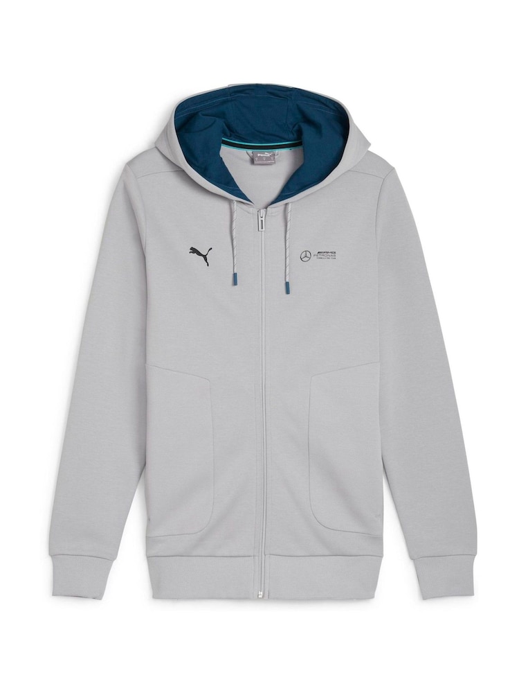 Puma Grey Mens Mercedes-AMG Petronas Motorsport Hooded Sweat Jacket - Image 6 of 6