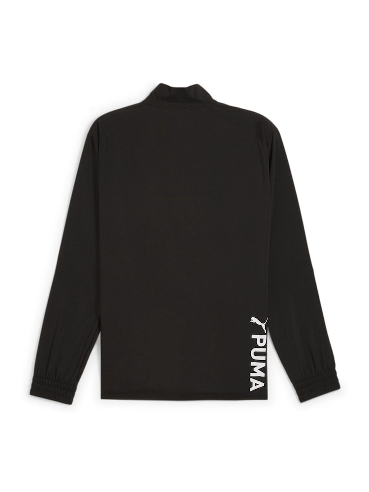 Puma Black Mens Fit Woven Quarter Zip Sweater - Image 2 of 2