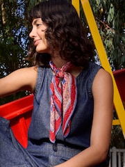 FatFace Blue Utopia Printed Hair Scarf - Image 1 of 5