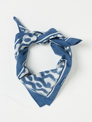 FatFace Blue 100% Cotton Wonderment Square Scarf - Image 1 of 2