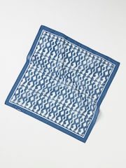 FatFace Blue 100% Cotton Wonderment Square Scarf - Image 2 of 2