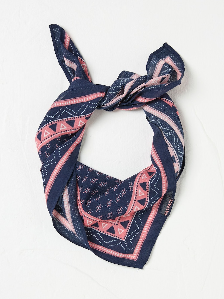Navy Dobby Square Scarf - Image 1 of 2 Navy Dobby Square Scarf - Image 1 of 2