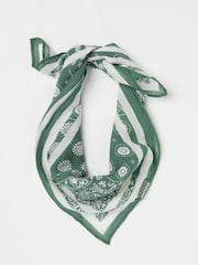 FatFace Green Bandana Printed Square Scarf - Image 1 of 2