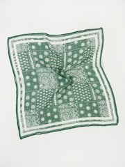 FatFace Green Bandana Printed Square Scarf - Image 2 of 2
