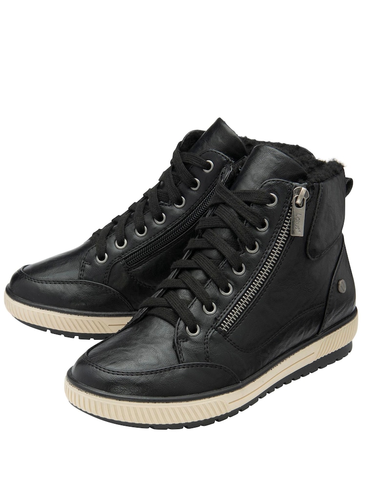 Lotus Black Casual Ankle Boots - Image 2 of 4 Lotus Black Casual Ankle Boots - Image 2 of 4