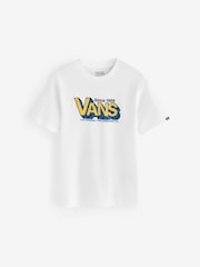 Белая футболка для мальчиков из 100% хлопка в клетку Vans - Изображение 1 из 4