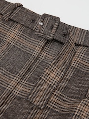 Reiss Brown Check Sandor Petite Wool Check Midi Pencil Skirt - Image 7 of 8