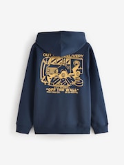 Vans Boys Next Stop Loose 100% Cotton Blue Hoodie - Изображение 2 из 4