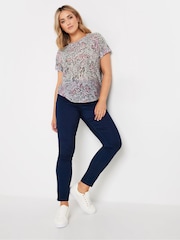 M&Co Pink Leopard Print Burn Out Short Sleeve Top - Image 3 of 5