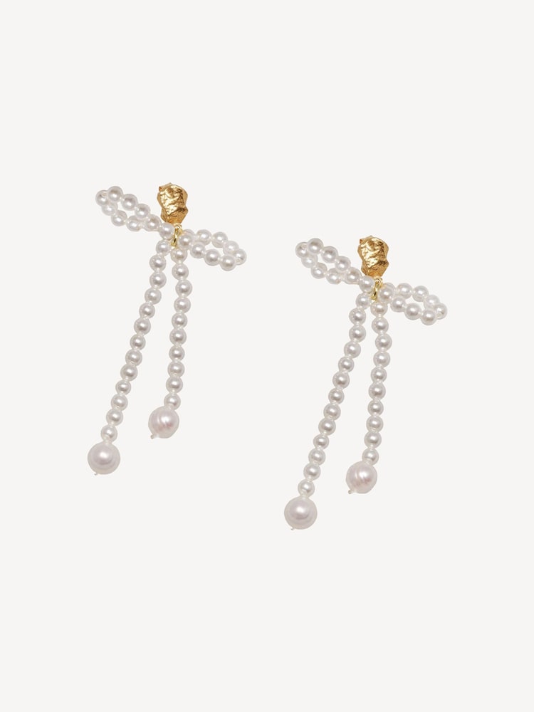 Hermina Athens Gold Plated Fedra Pearl Earrings - Image 1 of 1