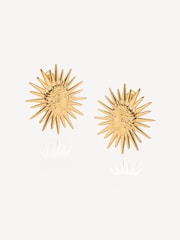 Hermina Athens Gold Plated Sun Earrings - Image 1 of 5