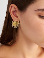 Hermina Athens Gold Plated Sun Earrings - Image 3 of 5