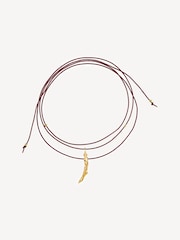 Hermina Athens Gold Tone Molten Coral Leather Cord Necklace - Image 1 of 3