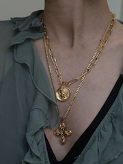 Hermina Athens Gold Plated King Neptune Anchor Chain Necklace - Image 2 of 5