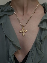 Hermina Athens Gold Plated King Neptune Anchor Chain Necklace - Image 3 of 5