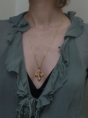 Hermina Athens Gold Plated King Neptune Anchor Chain Necklace - Image 4 of 5