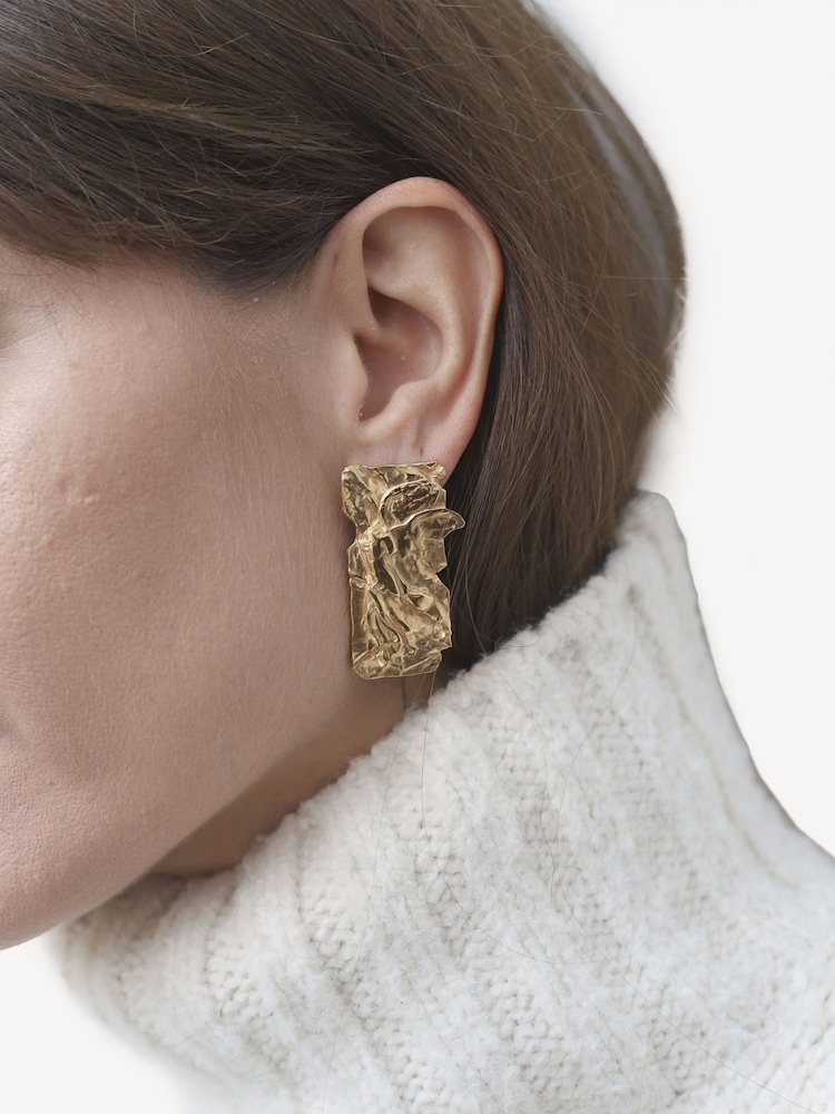 Hermina Athens Gold Plated Nike Foil Earrings - Image 9 of 9