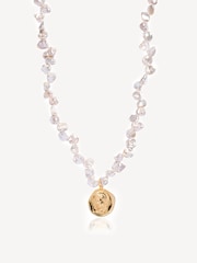 Hermina Athens Gold Plated Hermis Statement Pearl Necklace - Image 1 of 5
