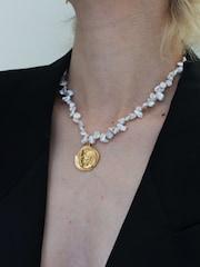 Hermina Athens Gold Plated Hermis Statement Pearl Necklace - Image 3 of 5