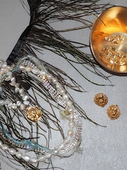 Hermina Athens Gold Plated Hermis Statement Pearl Necklace - Image 4 of 5