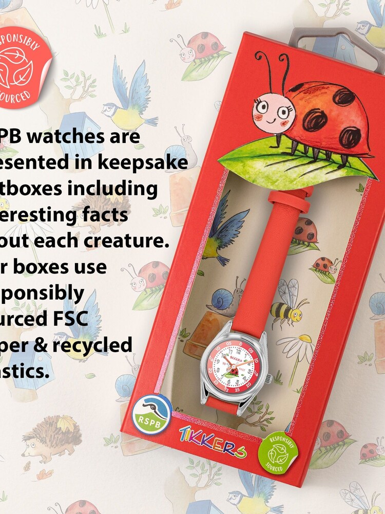 Tikkers Kids Red RSPB Ladybird Watch - Image 4 of 4