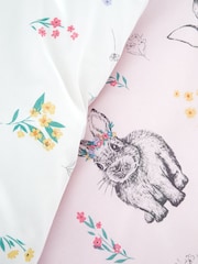 Juego de funda de edredón reversible con diseño de florecillas o de conejos de Catherine Lansfield - Imagen 4 de 5