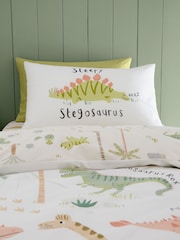 Catherine Lansfield Green Sleepy Dinosaur Reversible Duvet Cover Set - Image 3 of 4