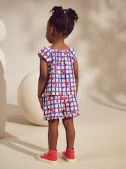 Purple 100% Cotton Cherry Check Top and Shorts Set (3mths-7yrs) - Image 2 of 8