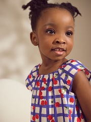 Purple 100% Cotton Cherry Check Top and Shorts Set (3mths-7yrs) - Image 3 of 8
