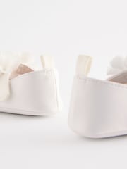 White Satin Baby Corsage Shoes (0-24mths) - Image 5 of 5