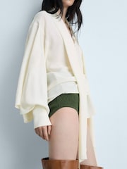 Mango Cream Button Neck Lace Blouse - Image 5 of 8