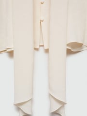 Mango Cream Button Neck Lace Blouse - Image 8 of 8